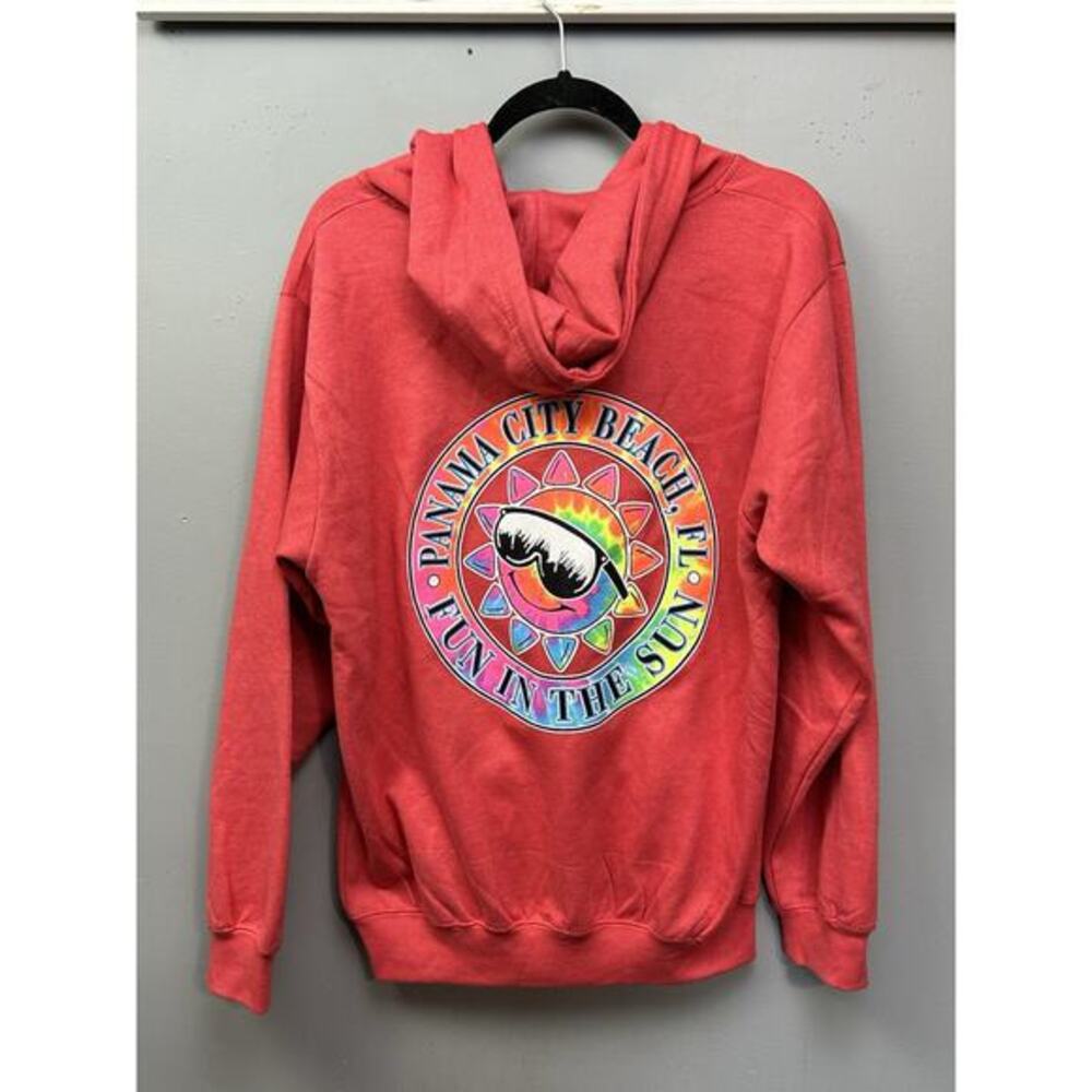 Panama City Unisex Medium Full‎ Zip Hoodie Jacket Graphic Coral Sun Beach Travel